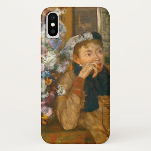 Degas A Woman Seated Beside a Vase of Flowers iPhone X Case