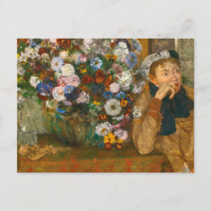 Degas A Woman Seated Beside a Vase of Flowers Postcard
