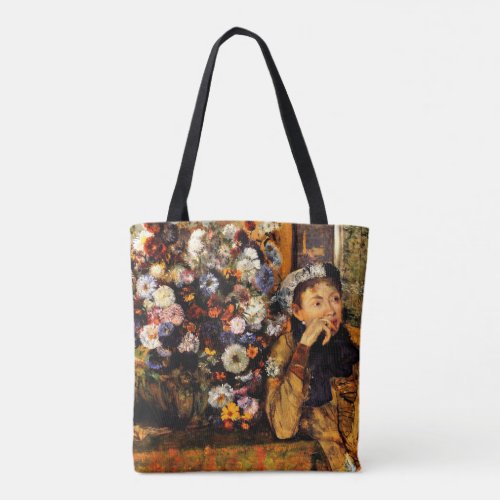 Degas _ A Woman Seated Beside a Vase of Flowers Tote Bag