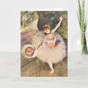 Degas Ballerina with Bouquet of Flowers Card