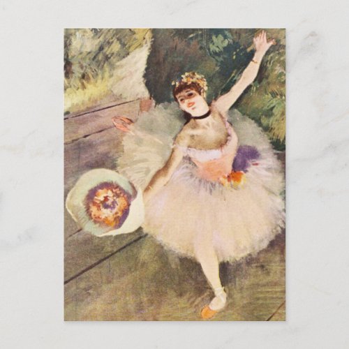 Degas Ballerina with Bouquet of Flowers Postcard