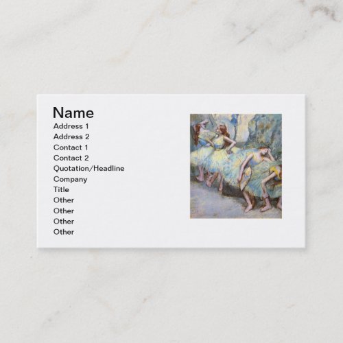 Degas Ballet Dancer Art Dancers Painting Business Card