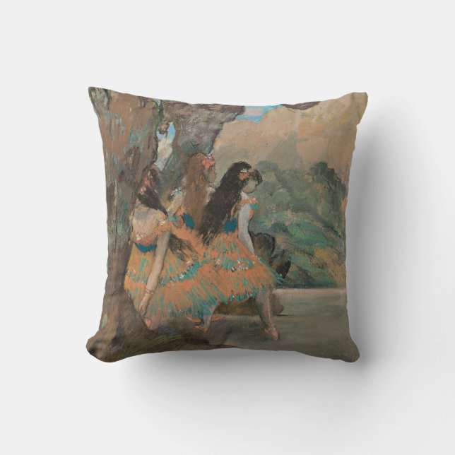 Degas - Ballet Dancers, 1877, Throw Pillow (Front)