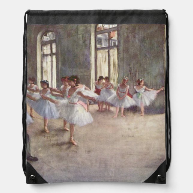 Degas' Ballet Rehearsal Drawstring Bag (Front)