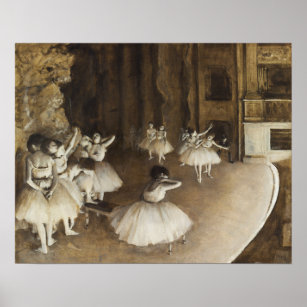 Degas - Ballet Rehearsal On Stage Poster