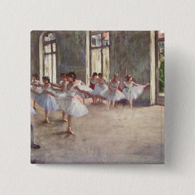 Degas' Ballet Rehearsal Pinback Button (Front)
