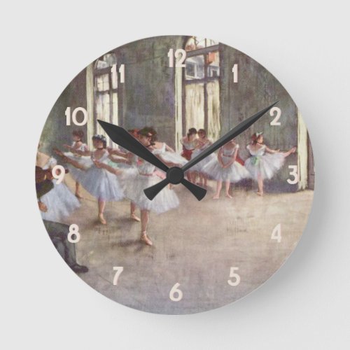 Degas Ballet Rehearsal Round Clock