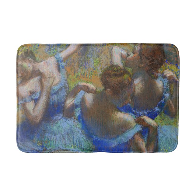 Degas Blue Dancers Pastel Fine Art Masterpiece Bath Mat (Front)