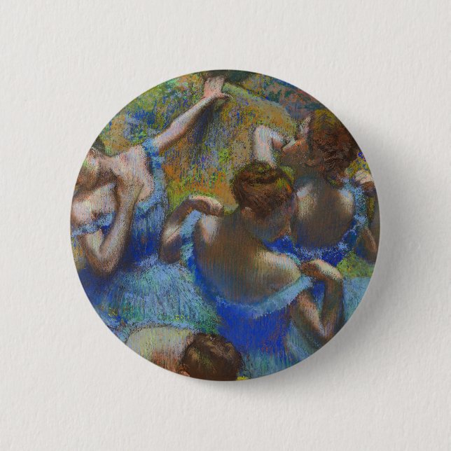 Degas Blue Dancers Pastel Fine Art Masterpiece Button (Front)
