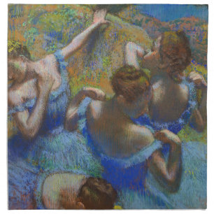 Degas Blue Dancers Pastel Fine Art Masterpiece Cloth Napkin