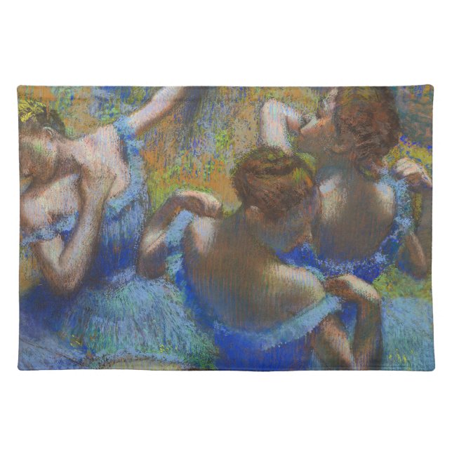Degas Blue Dancers Pastel Fine Art Masterpiece Cloth Placemat (Front)