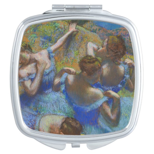 Degas Blue Dancers Pastel Fine Art Masterpiece Compact Mirror (Front)