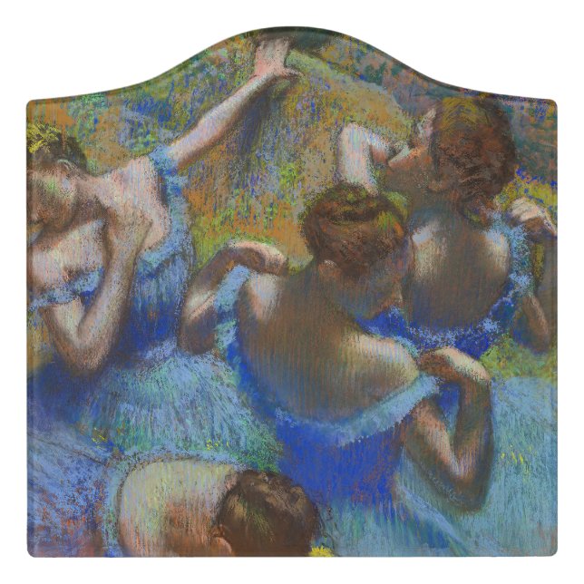 Degas Blue Dancers Pastel Fine Art Masterpiece Door Sign (Large Crest Front)