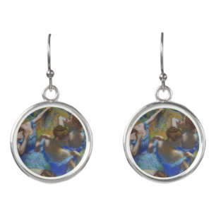 Degas Blue Dancers Pastel Fine Art Masterpiece Earrings