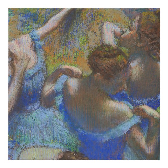 Degas Blue Dancers Pastel Fine Art Masterpiece Faux Canvas Print (Front)