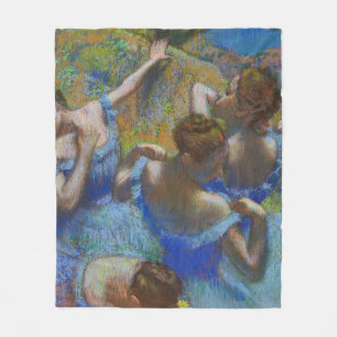 Degas Blue Dancers Pastel Fine Art Masterpiece Fleece Blanket