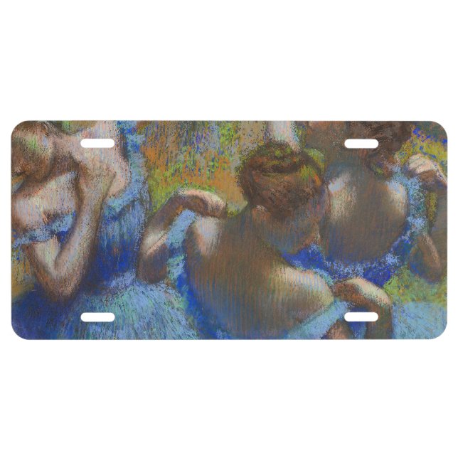 Degas Blue Dancers Pastel Fine Art Masterpiece License Plate (Front)