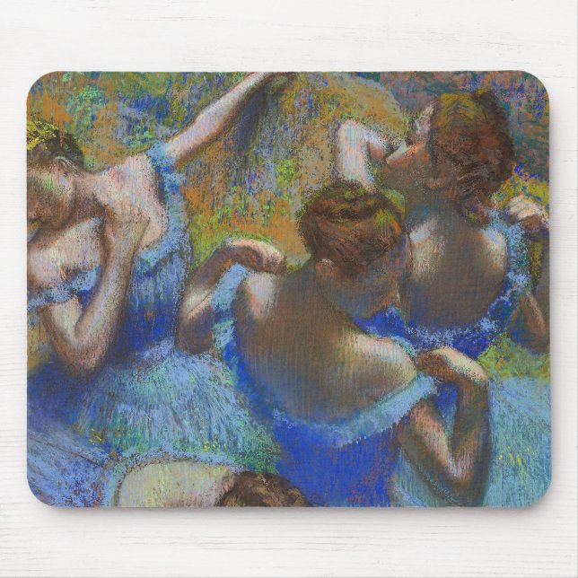 Degas Blue Dancers Pastel Fine Art Masterpiece Mouse Pad (Front)