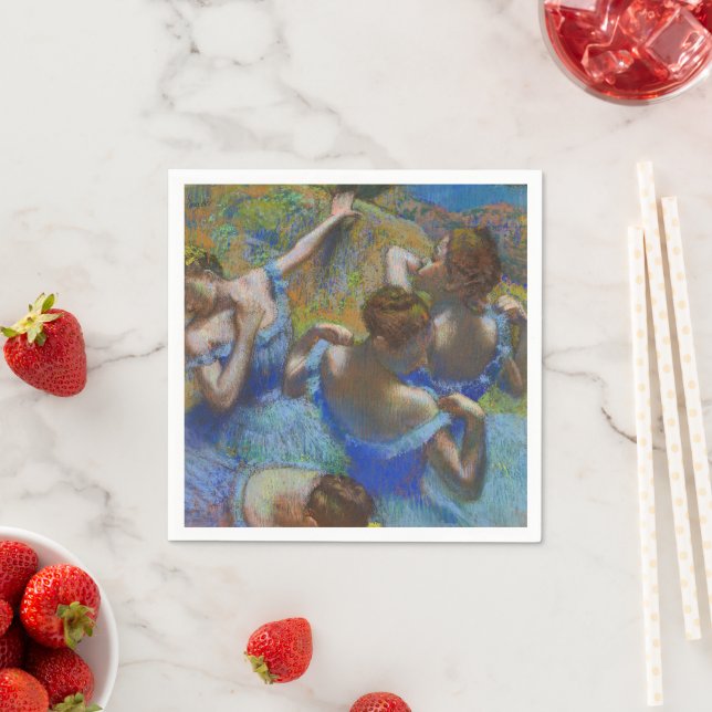 Degas Blue Dancers Pastel Fine Art Masterpiece Napkins (Insitu)