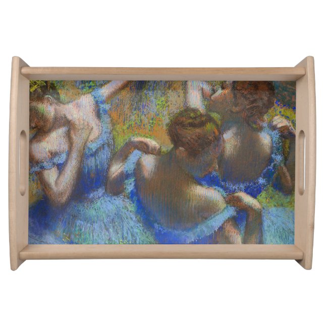 Degas Blue Dancers Pastel Fine Art Masterpiece Serving Tray (Front)