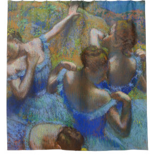 Degas Blue Dancers Pastel Fine Art Masterpiece Shower Curtain
