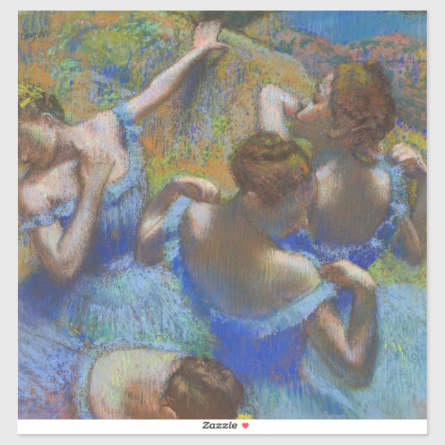 Degas Blue Dancers Pastel Fine Art Masterpiece Sticker (Sheet)