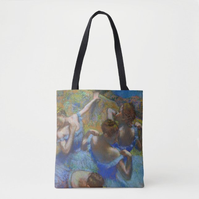 Degas Blue Dancers Pastel Fine Art Masterpiece Tote Bag (Front)