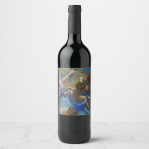 Degas Blue Dancers Pastel Fine Art Masterpiece Wine Label
