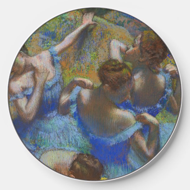 Degas Blue Dancers Pastel Fine Art Masterpiece Wireless Charger (Front)