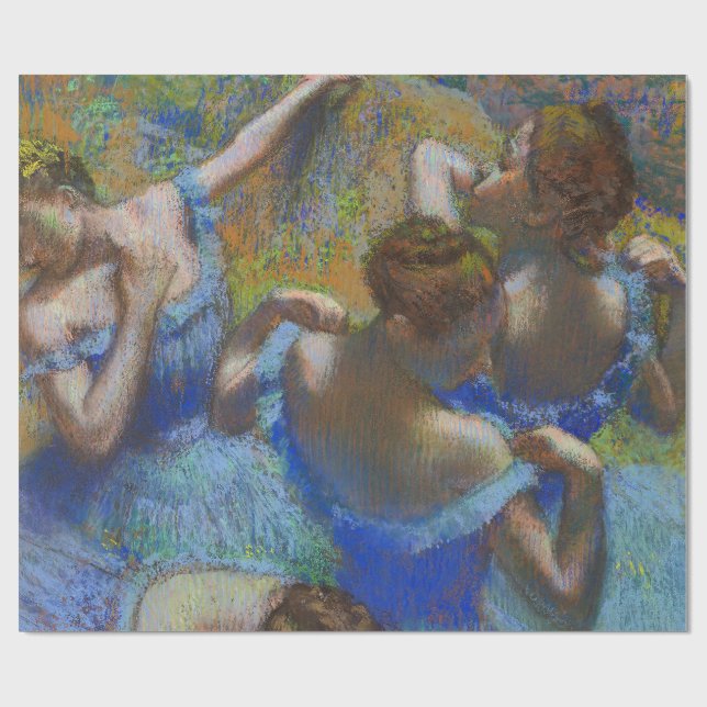 Degas Blue Dancers Pastel Fine Art Masterpiece Wrapping Paper (Flat)