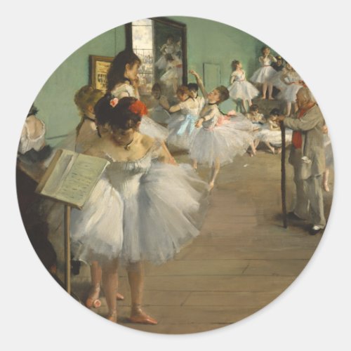 Degas Dance Class Ballet Dancers Ballerina Art Classic Round Sticker