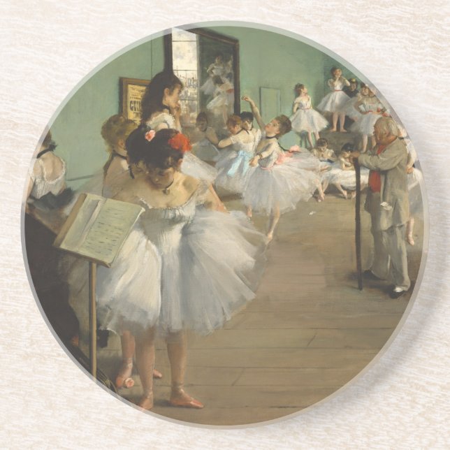 Degas Dance Class Ballet Dancers Ballerina Art Sandstone Coaster (Front)