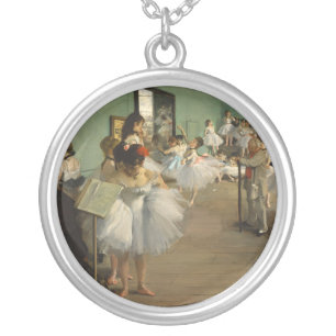 Degas Dance Class Ballet Dancers Ballerina Art Silver Plated Necklace