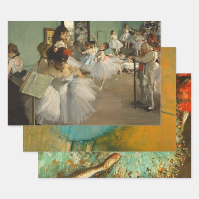 Degas Dance Class Ballet Dancers Ballerina Art Wrapping Paper Sheets (Set)