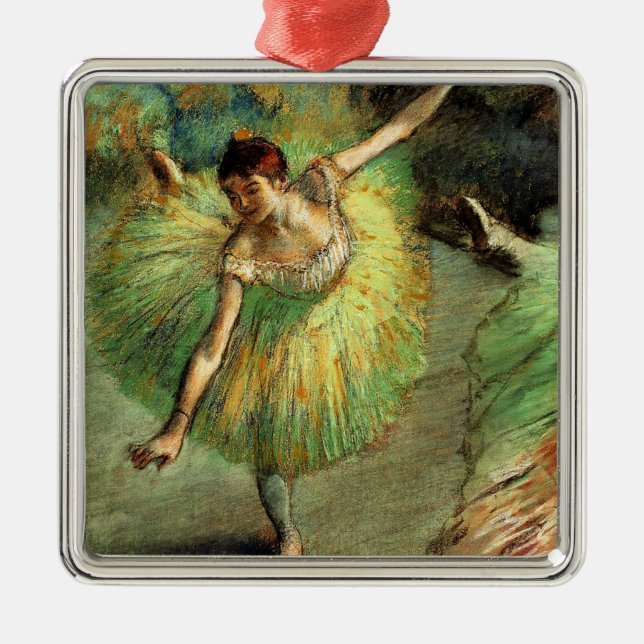 Degas - Dancer Tilting, famous painting, Metal Ornament (Front)