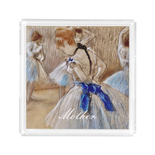 Degas Dancer With Blue Ribbon  Acrylic Tray (Front)