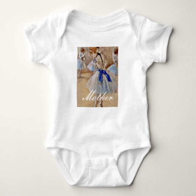 Degas Dancer With Blue Ribbon Baby Bodysuit (Front)