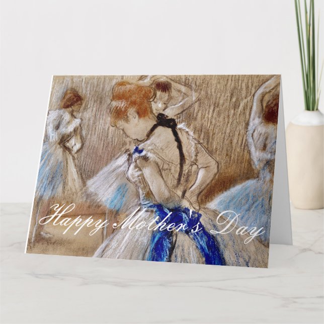 Degas Dancer With Blue Ribbon  Card (Front)