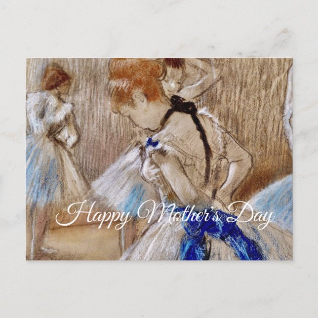 Degas Dancer With Blue Ribbon Postcard (Front)