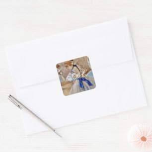 Degas Dancer With Blue Ribbon Square Sticker
