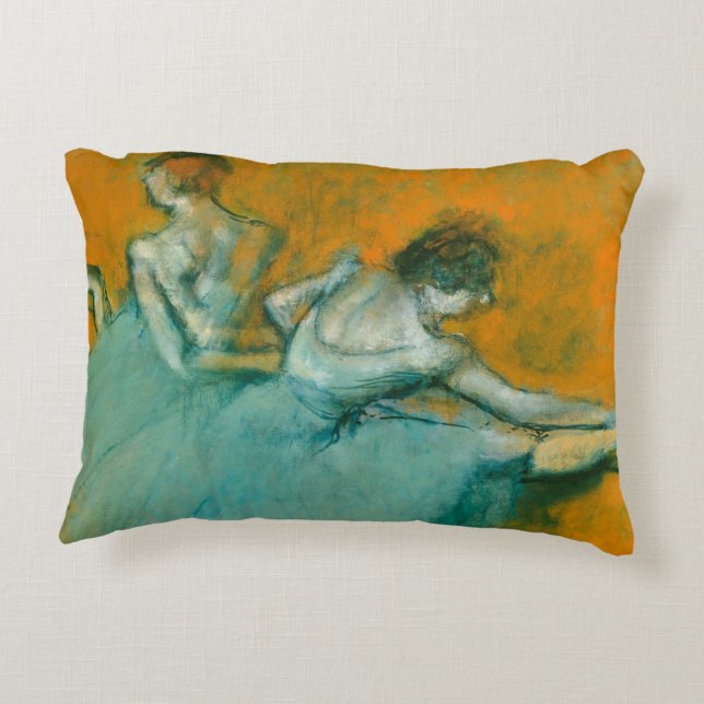 Degas Dancers at the Bar Ballet Accent Pillow (Back)
