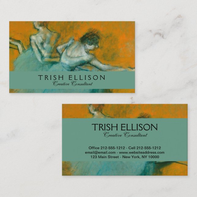 Degas Dancers at the Bar Ballet Business Card (Front/Back)