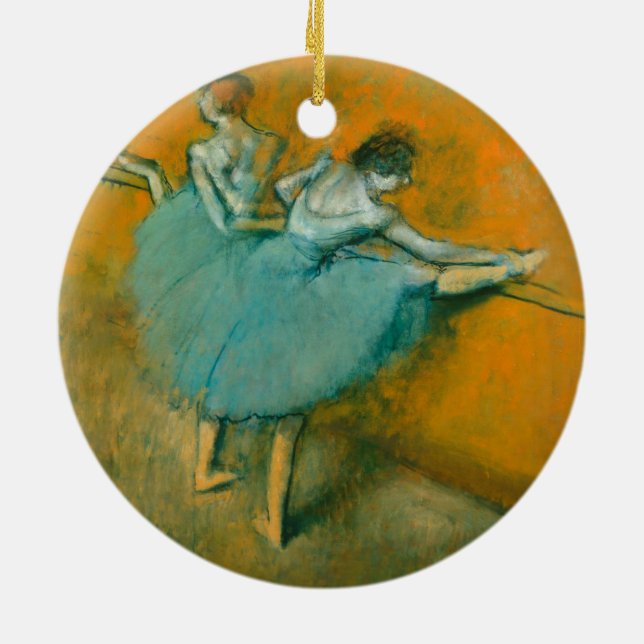 Degas Dancers at the Bar Ballet Ceramic Ornament (Back)