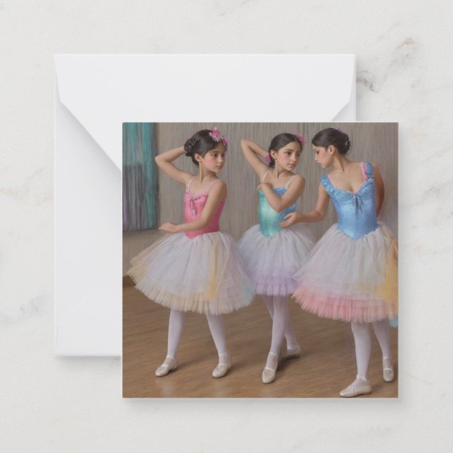 Degas dancers in soft colors note card (Back)