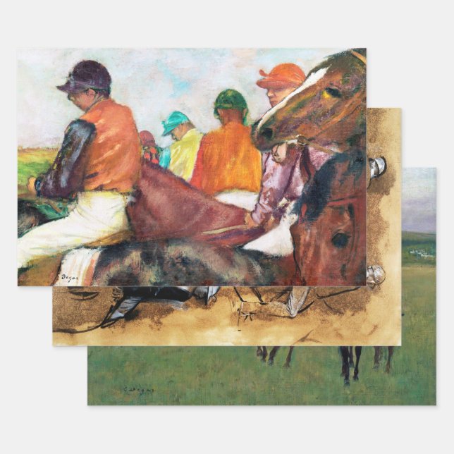 Degas, Horse Racing Wrapping Paper Sheets (Set)