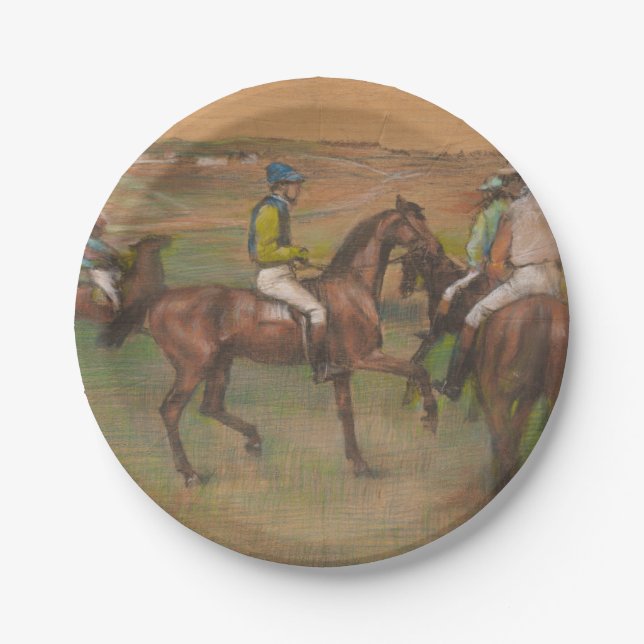 Degas Race Horses Impressionist Paper Plates (Front)
