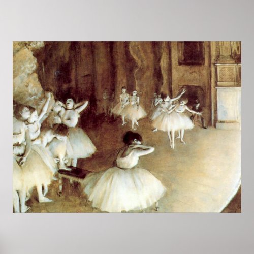 Degas Rehearsal on Stage Poster