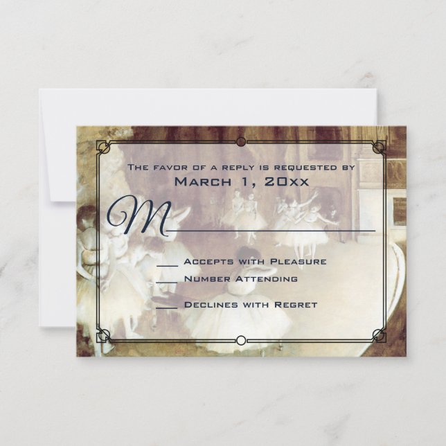Degas' Rehearsal on Stage Wedding RSVP (Front)