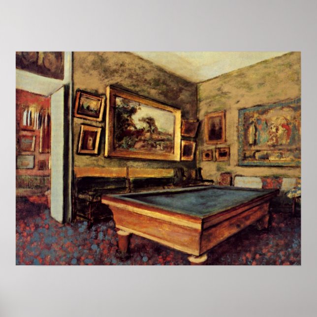 Degas - The Billiard Room, popular painting, Poster (Front)