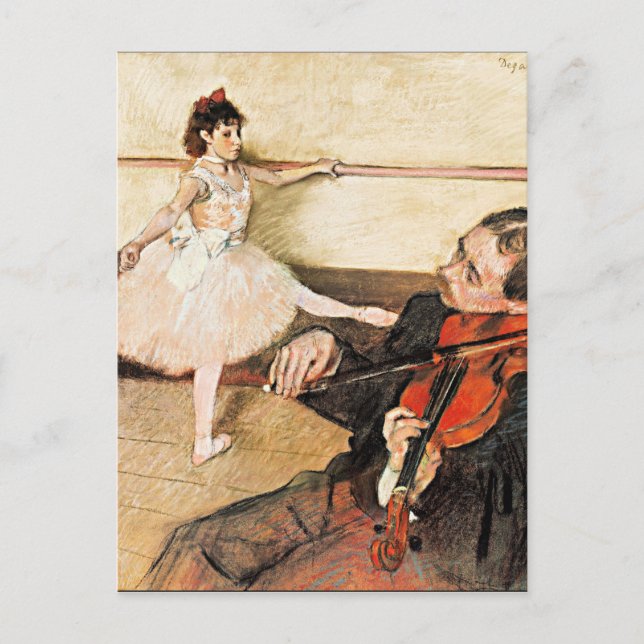Degas - The Dance Lesson, famous painting Postcard (Front)